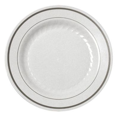 [RE0007WH] 7" Plate White Scalloped PS