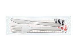 [MK85-B] Cutlery Kit Heavy Black Fork Knife Spoon Napkin Salt Pepper