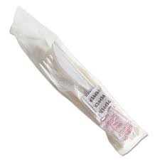 [MK541] Cutlery Kit Medium White Fork Knife Spoon Napkin
