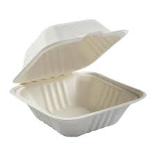 [MB601W] 6x6x3" Hinged White MFPP Container