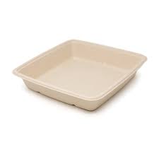 [51901F300PET] Lid Flat Square Clear PET for 32 48 oz Bagasse Container