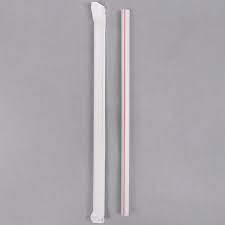 [9STRAW-PLA-9230] 9" Clear Giant PLA Straw Wrapped Wide