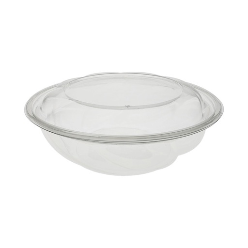 [PTSB64-D255] 64 oz Clear Swirl Bowl Combo PET