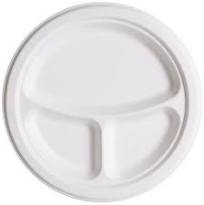 [103RP-SPEC] 10" 3 Comp Round Plate Bagasse