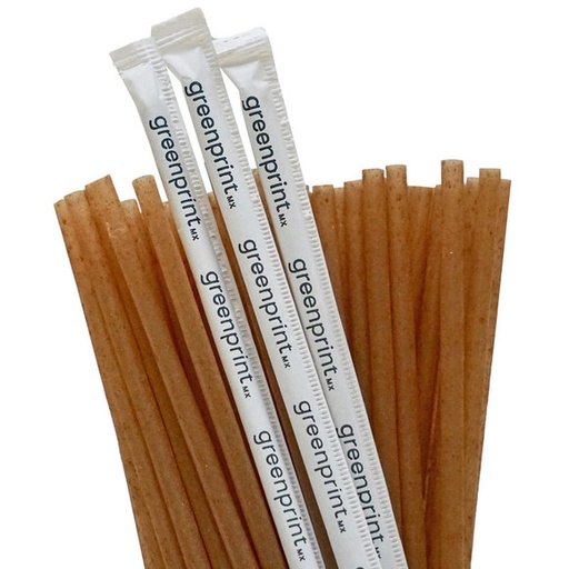 [8STRAW-AGAVE-BLK] 8" Black Agave Straw Wrapped SBA21W 6 mm