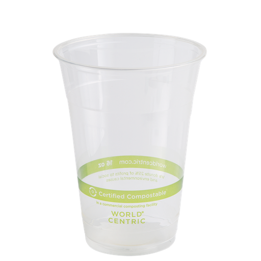 [CPL-CS-12] Lid PLA Flat Straw Slot 9Q - 24 oz Clear