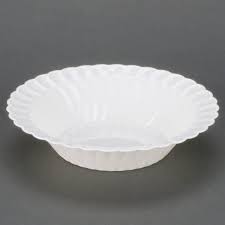 [512WS] Bowl 12 oz White w/ Silver Border PS