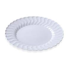[MP10WSLVR] 10" Plate White Silver Border