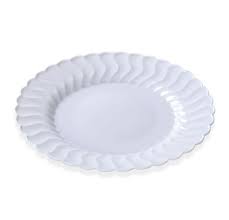 [MP6WSLVR] 6" Plate White Silver Border Closeout