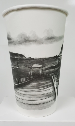 [HOTDOME] Lid Amhil Dome White for Hot Paper Cups LMD-16H