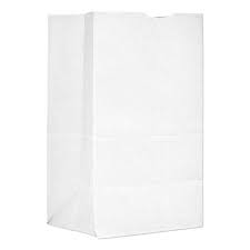 20 lb Paper Bag White Squat 8.25x6.13x14.25" Closeout