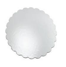 14" Scalloped Silver Circle Catering Board Closeout