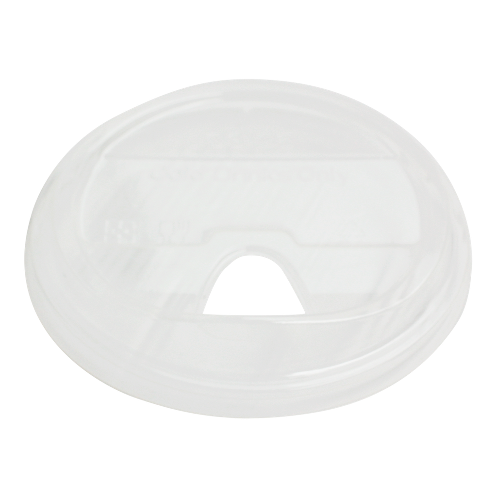 Lid PLA Sippy Strawless 9Q - 24 oz Clear Closeout