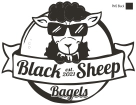 12x15" Dry Wax Paper Sheets Black Sheep Bagels Print