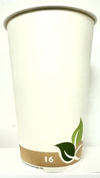 [ECO-16HOT] 16 oz Hot Cup Paper Green Beige Leaves
