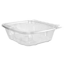 [CH24DEF] 24 oz Hinged Rectangle Tamper Container Flat Lid