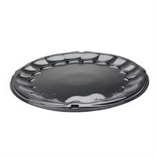 [9818K] 18" SmartLock Round Black Flat Tray