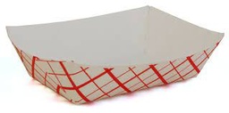 [2FD] 2 lb Paper Food Dish Waxed Red White Checkered