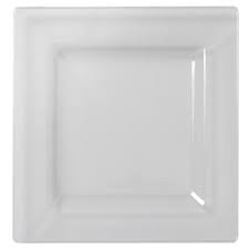 [1609WH] Plate Square 9" White Plastic Closeout