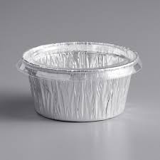 [CUSC-COMBO] 4 oz Foil Custard Cup w/ Flat Plastic Lid Closeout