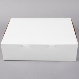 [1/4SHEETBOX] 14x10x4" Quarter 1/4 Sheet Cake Box Clay White