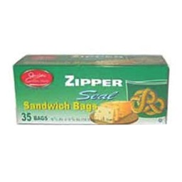 [ZIPLOCK-SANDRP] Zipper Sandwich Bag 6.5"x5.5" Retail Pack 36/bx 35/cs