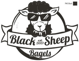[BLACKSHEEP-1215DW] 12x15" Dry Wax Paper Sheets Black Sheep Bagels Print