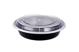 [RO-48] 0480 oz Round Black Microwave Combo 9"
